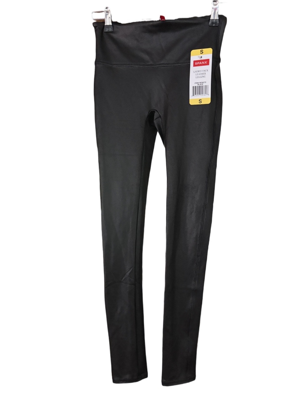 SPANX Black Faux-Leather High-Waist Jeggings